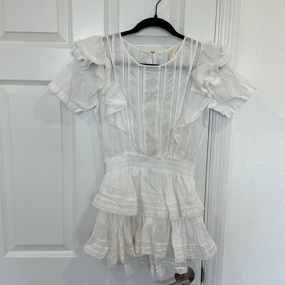 LoveShackFancy Natasha Heritage Mini Dress White Lace Detail Dress Size P (00) - Picture 2 of 8